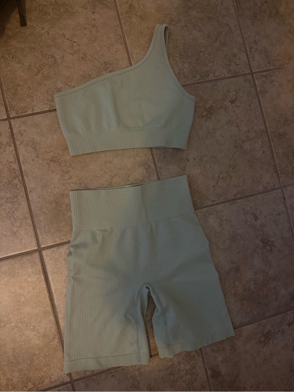 Altard State One-Shoulder Ribbed Active Set in Sage